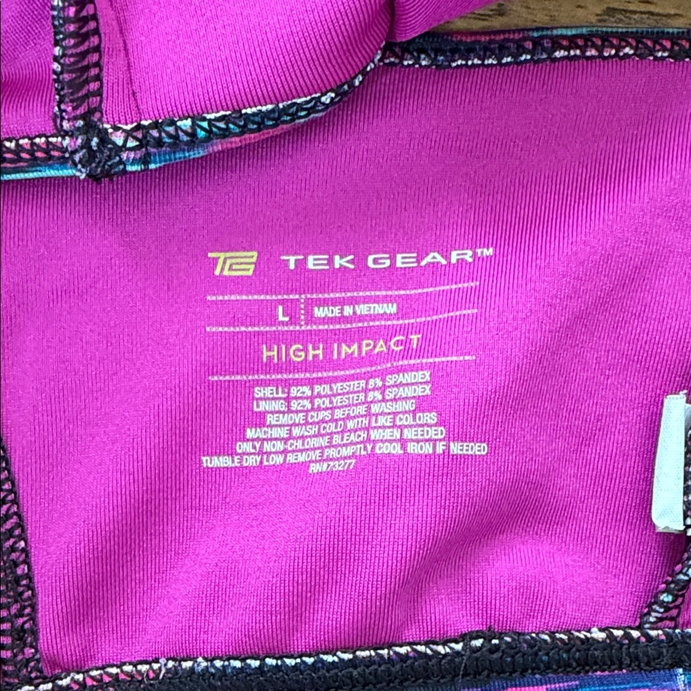 Tek Gear Multicolor Patterned Sports Bra - Picture 4 of 5